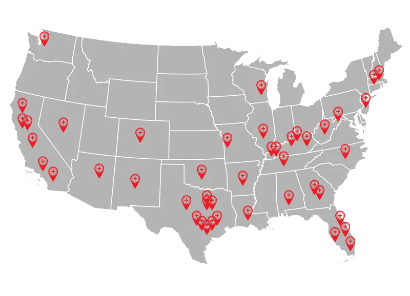Map of DOL doctors and OWCP doctors near me across the United States